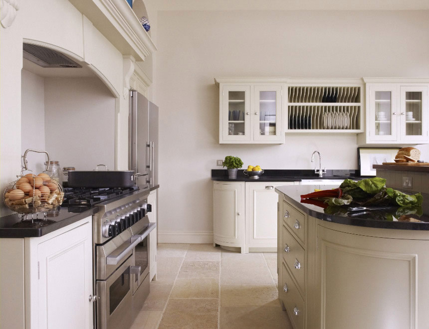 the beautiful kitchen in The East Wing, Lodsworth House, West Sussex