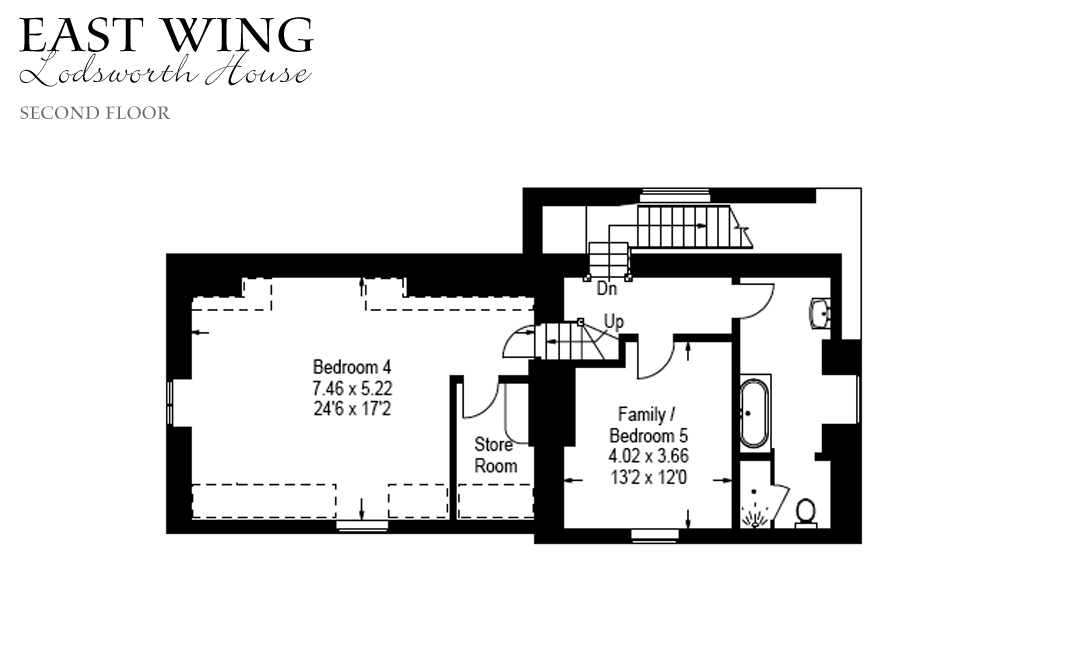 Plan of the Second floor of the East Wing of Lodsworth House, West Sussex