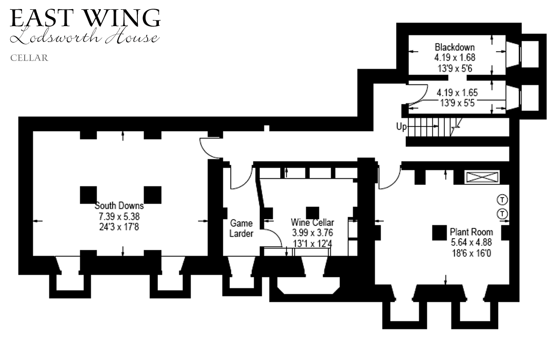 Plan of the cellar of the East Wing of Lodsworth House, West Sussex